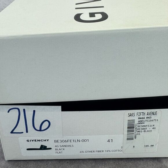 Givenchy 4G Black Embossed Textured Black Slides 41 - Picture 16 of 16